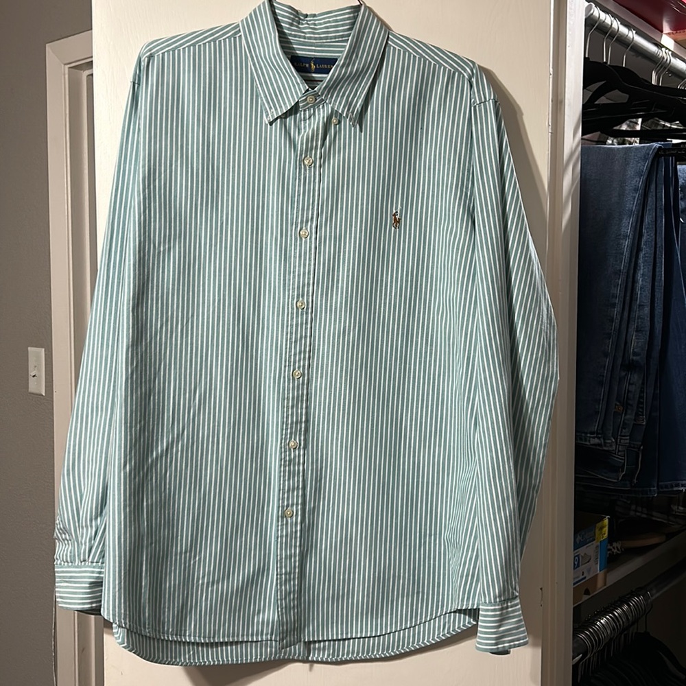 Ralph Lauren Mens Pinstripe Button Up